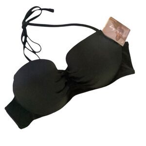 Smart & Sexy Black Underwire Padded Bikini Top Size 36C Swimwear Bathing Suit